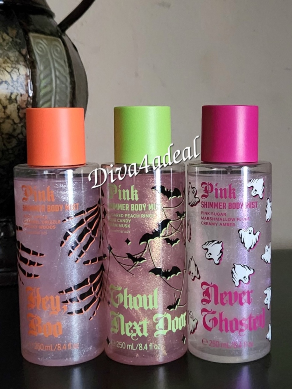 3X PINK Victoria’s Secret HALLOWEEN SHIMMER Collection 8.4 FL OZ Mist Spray Set